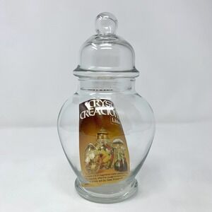 Vtg LIBBEY Crystal Creations Glass GINGER JAR Apothecary 8" Terrarium w Lid